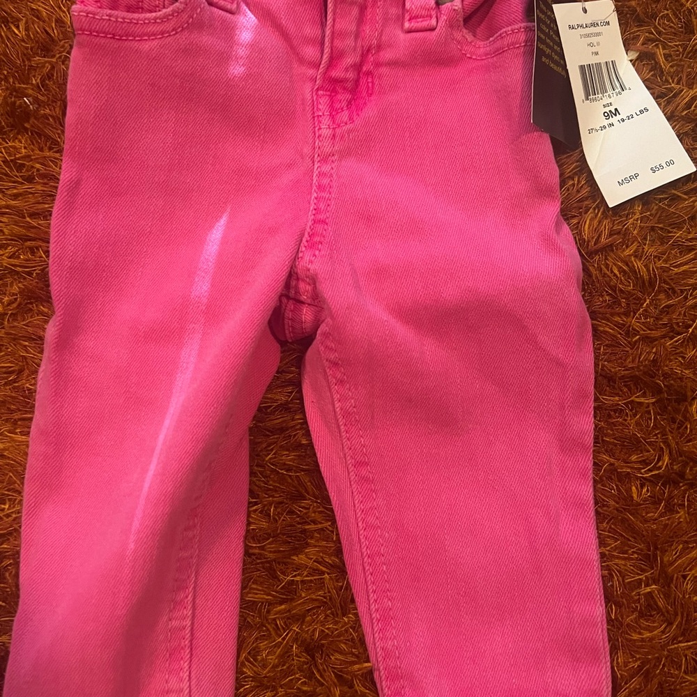 Girls Polo by Ralph Lauren hot pink jeans